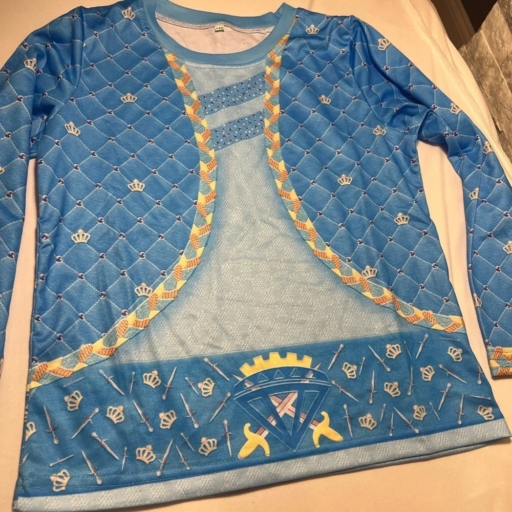 ZIW Girls Blue Costume – Kids Movie Cosplay Outfit, Size 140 (Approx. US Kids 10